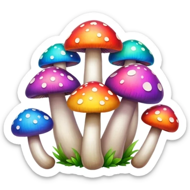 Rainbow mushrooms  sticker