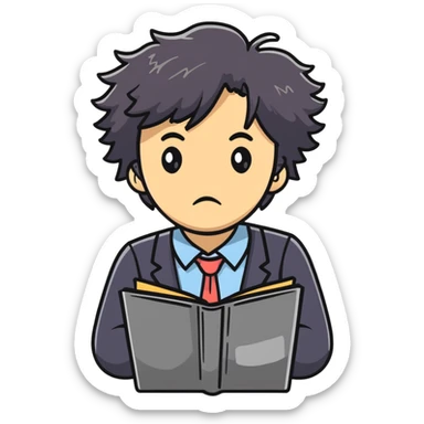 panicked teacher with messy hair and stressed facial expression sticker