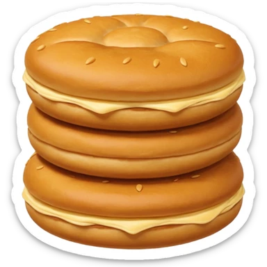 stack of small round vetkoek, golden brown, simple, inviting emoji sticker