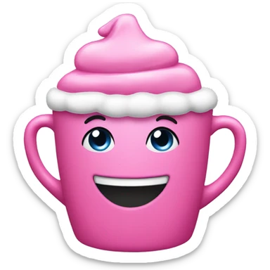 Pink Christmas excited cup sticker