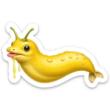 Banana slug that’s sassy with lip filler  sticker