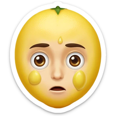 Un limón impactando en la cara de una persona sticker