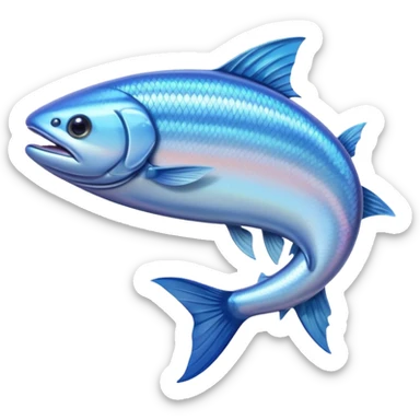 blue salmon fish, side view, with a subtle water splash sticker