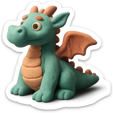 3D claymation style dragon sticker