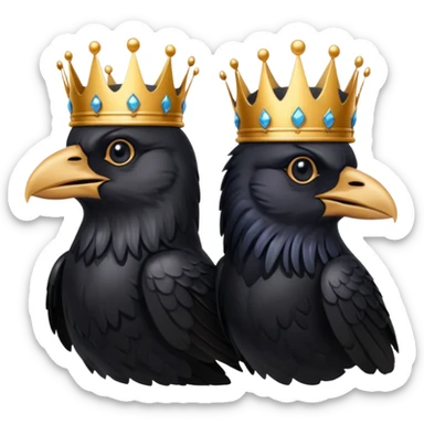 realistic King and queen ravens sticker