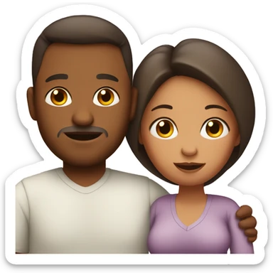 A pregnant woman with her husband  sticker