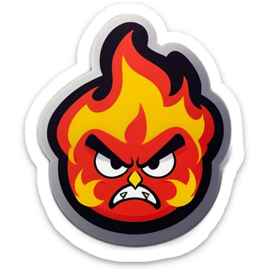 Angry fire emoji sticker