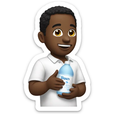 diddy holding a bottle of baby lotion sticker