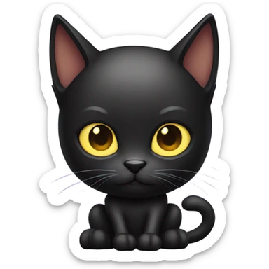 black cat gamer sticker
