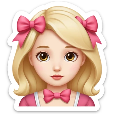 girl with ￼a cute bow  sticker