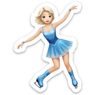 buz pıstının ustunde kayan,yarısma ıcın elbıse gıymıs ve artıstık hareketler yapan kadın emojısı  sticker