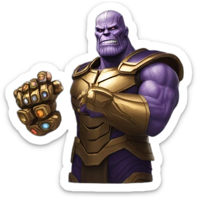 Thanos with his gauntlet  sticker