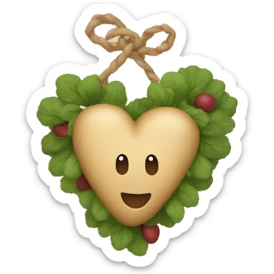 beige heart adorned with potatoes garland sticker