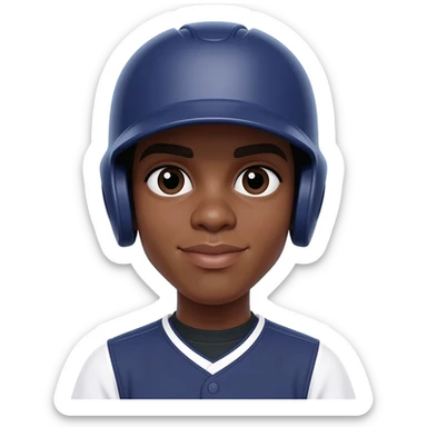 black softball player sticker