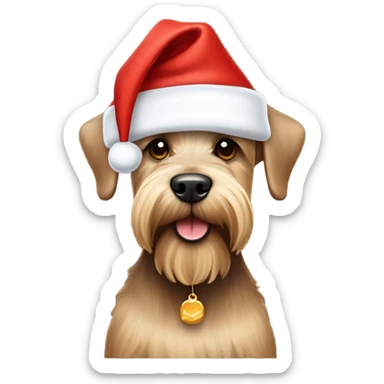 Golden Brown schnauzer with Santa hat sticker