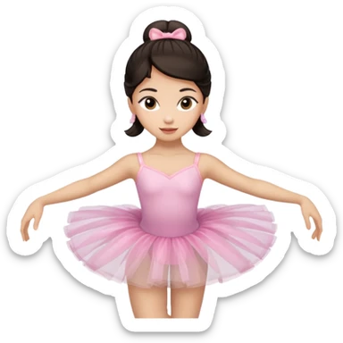 balerina dark hair sticker
