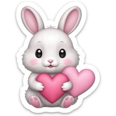 Cute Bunny heart  sticker