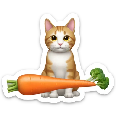 A cat with a carrot in bit sticker
