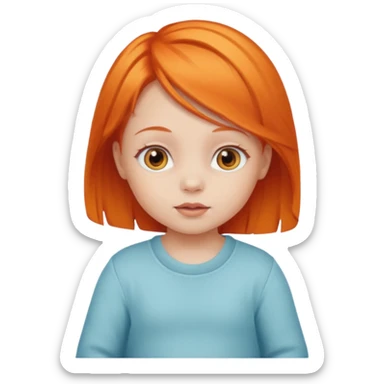 baby girl with orange hair sticker