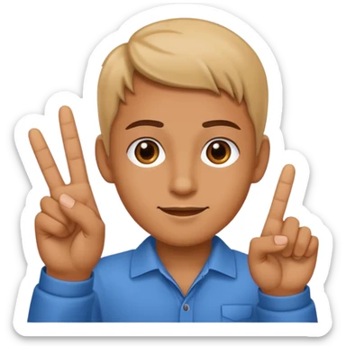 Yvl hand sign only 3 fingers up sticker