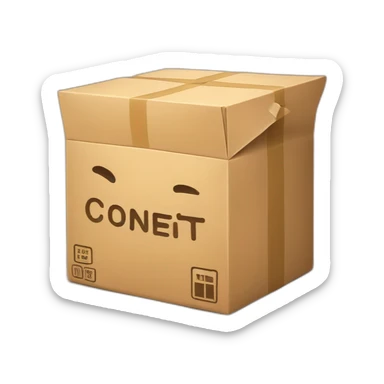A package box with the word content written on it sticker