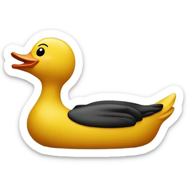 rubber duck in the shape of an 's sticker