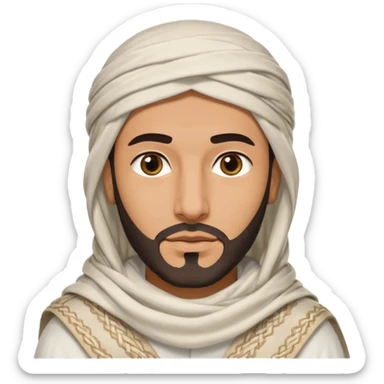 Arabe con un shemagh de color blanco pero solo sea la cabeza y nada de cuerpo sticker