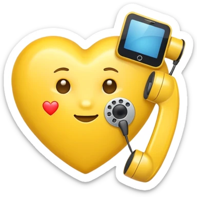 yellow heart with a phone sticker
