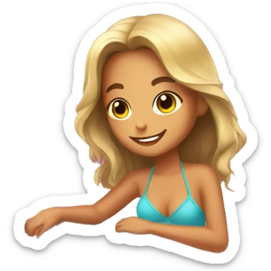 Girl tanning in the tanning booth sticker