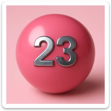 Make the number 23 metallic on the pink billiard ball sticker