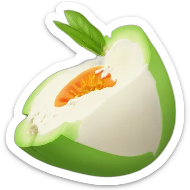papaya sliced white milk powder sticker