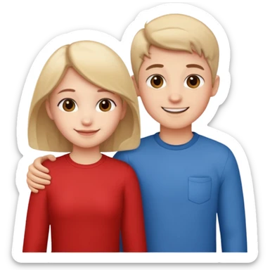 Cute Boy And Cute Girl Standing Love  sticker