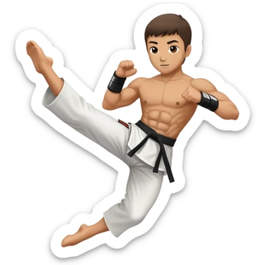 person performing a martial arts high kick sticker