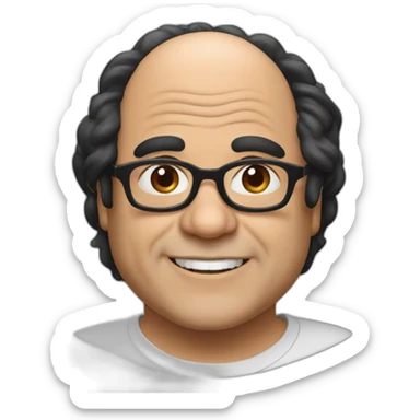 danny devito black hair sticker