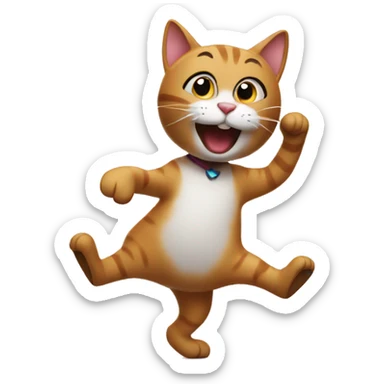 dancing cat with music notes sticker
