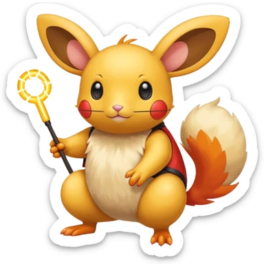 Plusle-Minun-Dedenne-Pokémon-fusion, full body sticker