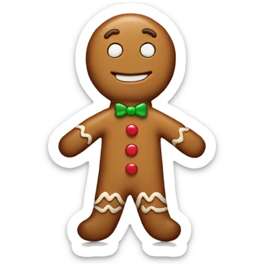 Neutral gingerbread man sticker