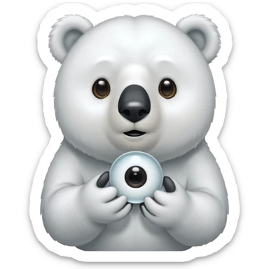 Puedes hacer a un oso polar que cierre un ojo y el otro lo tenga abierto de esta manera 😉 sticker