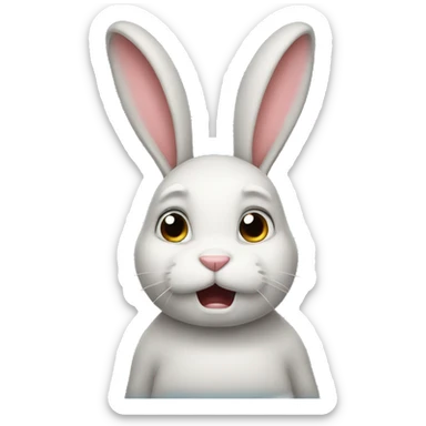 bunny unhappy sticker