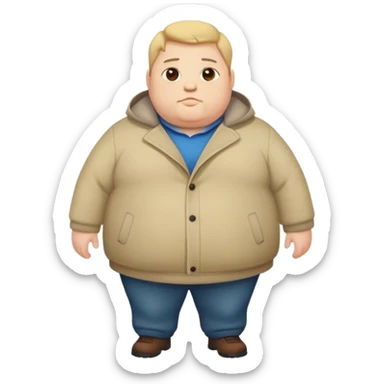 Fat guy little coat sticker