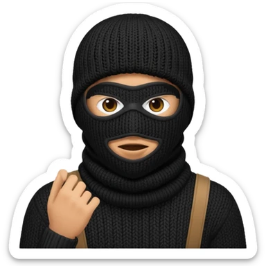 Ski mask black sticker