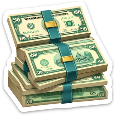 Icon for Banknote Collecting: a collection of old, rare banknotes with intricate designs and historical significance, stacked or displayed in an album. The icon should evoke the fascination with collecting currencies from different eras and countries. Transparent background. sticker