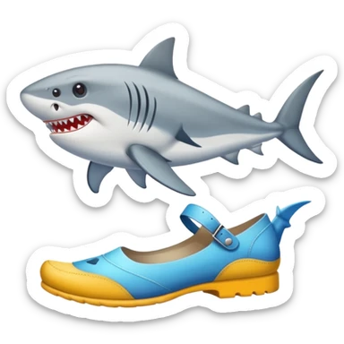 Tiburón con piernas y sapatos sticker