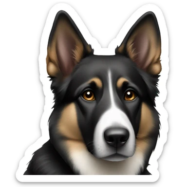 Black and white German Shepard sticker