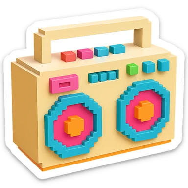 light beige boombox sticker