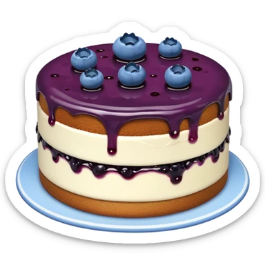 Make an emoji of a blueberry cake (small) that's broken off a bit so you can see the blueberry jam sticker