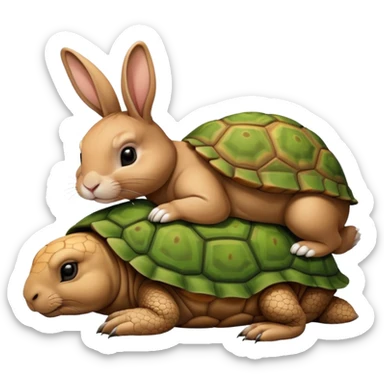  lapin et tortue qui dorme sticker