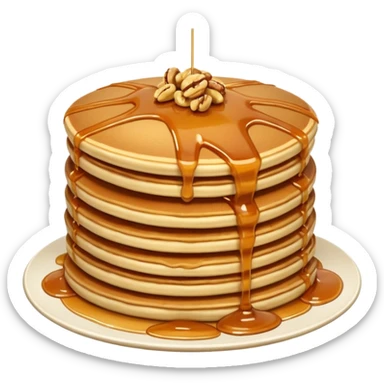 pancakes with caramel and nuts sticker