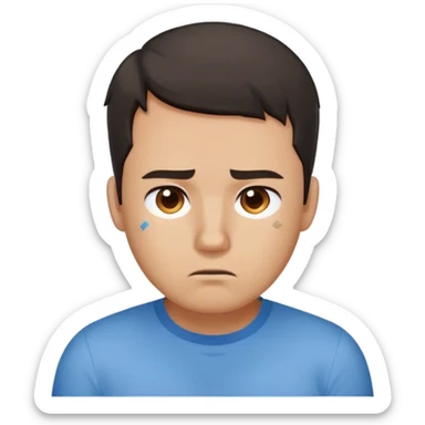 Man with a single small bandaid on his forehead sticker