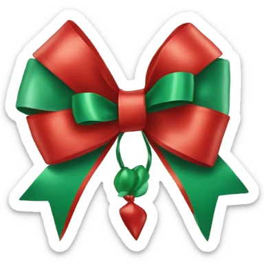 green and red bow  sticker